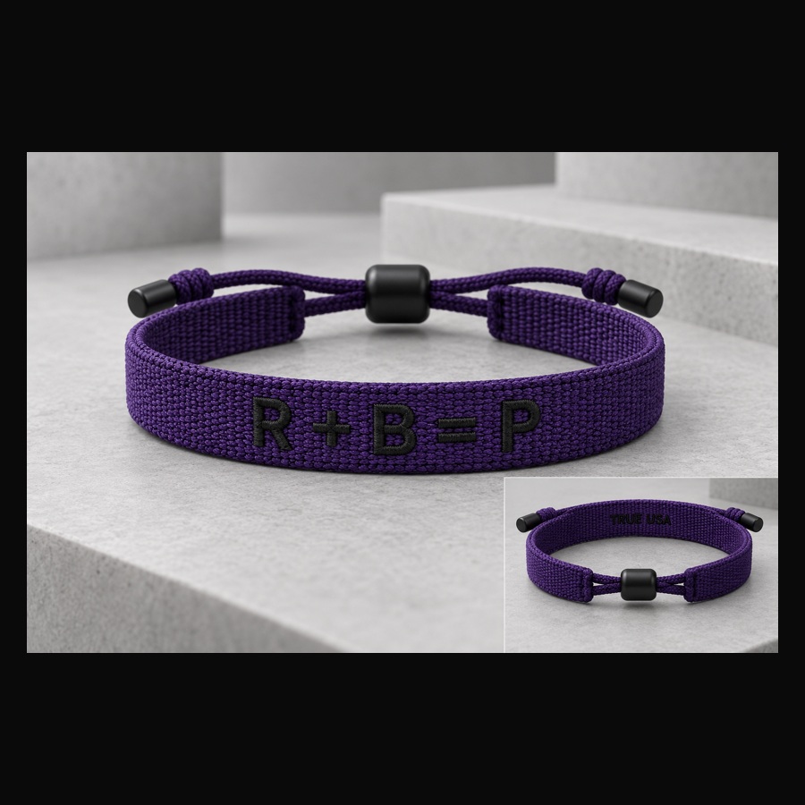 R plus B equals P Unity Wristband